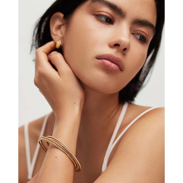 Allsaints Australia Womens Sinead Ball Bangle Set Brass AU02-396